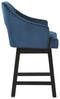 Tallenger - Blue/dark Brown - Uph Swivel Barstool (2/cn)-Washburn's Home Furnishings