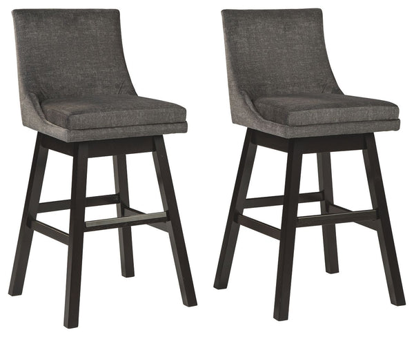 Tallenger - Dark Gray - Bar Height Bar Stool (set Of 2)-Washburn's Home Furnishings