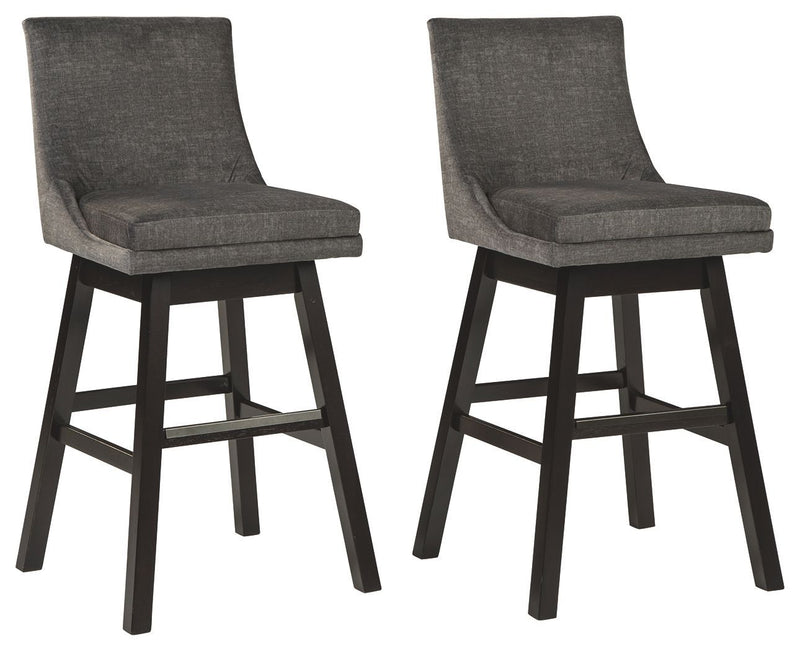 Tallenger - Dark Gray - Bar Height Bar Stool (set Of 2)-Washburn's Home Furnishings