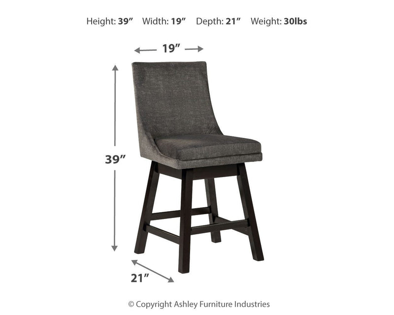 Tallenger - Dark Gray - Counter Height Bar Stool (set Of 2)-Washburn's Home Furnishings