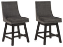 Tallenger - Dark Gray - Counter Height Bar Stool (set Of 2)-Washburn's Home Furnishings