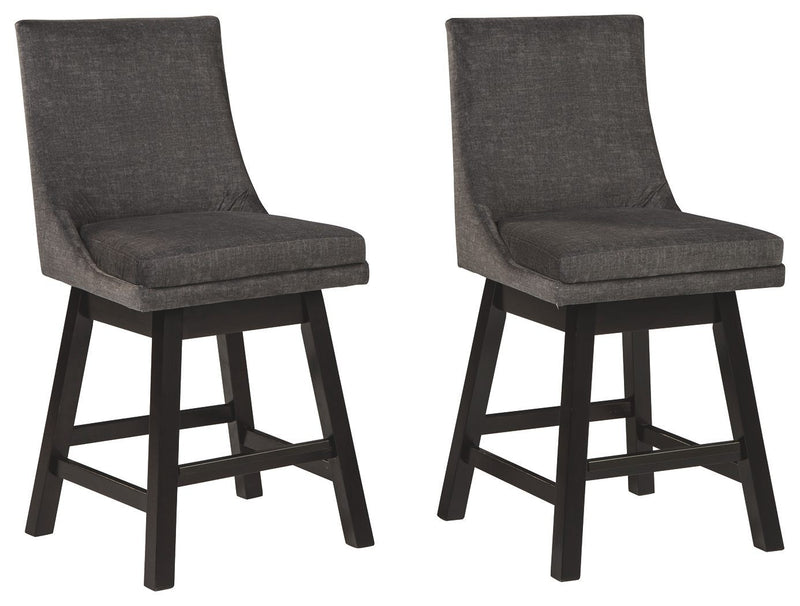 Tallenger - Dark Gray - Uph Swivel Barstool (2/cn)-Washburn's Home Furnishings