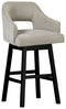 Tallenger - Linen/brown - Bar Height Bar Stool (set Of 2)-Washburn's Home Furnishings