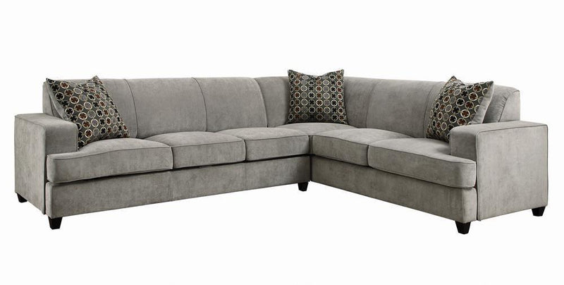 Tess - L-shape Sleeper Sectional - Pearl Silver-Washburn's Home Furnishings