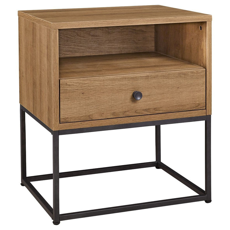 Thadamere - Light Brown - One Drawer Night Stand-Washburn's Home Furnishings