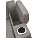 The Man-Den - Gray - PWR Recliner/ADJ Headrest-Washburn's Home Furnishings