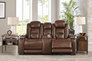 The Man-den - Mahogany - Pwr Rec Loveseat/con/adj Hdrst-Washburn's Home Furnishings