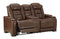 The Man-den - Mahogany - Pwr Rec Loveseat/con/adj Hdrst-Washburn's Home Furnishings