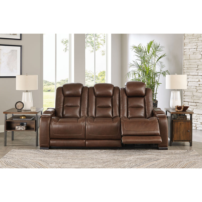 The Man-den - Mahogany - Pwr Rec Sofa With Adj Headrest-Washburn's Home Furnishings