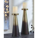 Theseus - Gold Finish/brown - Candle Holder Set (2/cn)-Washburn's Home Furnishings