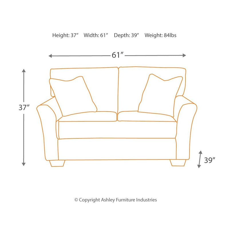 Tibbee - Slate - Loveseat-Washburn's Home Furnishings