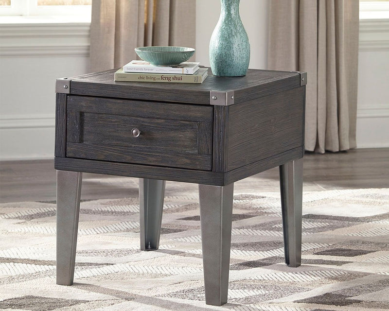 Todoe - Gray Dark - Rectangular End Table-Washburn's Home Furnishings