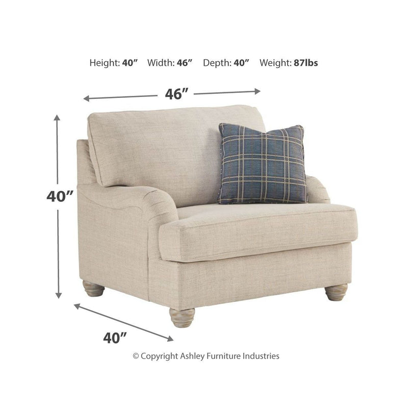 Traemore - Linen - Chair And A Half-Washburn's Home Furnishings