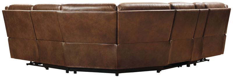 Trambley - Dark Brown - Left Arm Facing Power Recliner 6 Pc Sectional-Washburn's Home Furnishings