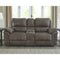 Trementon - Graphite - Dbl Rec Pwr Loveseat W/console-Washburn's Home Furnishings