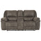 Trementon - Graphite - Dbl Rec Pwr Loveseat W/console-Washburn's Home Furnishings