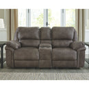 Trementon - Graphite - Dbl Rec Pwr Loveseat W/console-Washburn's Home Furnishings