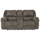 Trementon - Graphite - Dbl Rec Pwr Loveseat W/console-Washburn's Home Furnishings