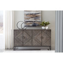 Treybrook - Distressed Gray - 4 Door Accent Cabinet-Washburn's Home Furnishings