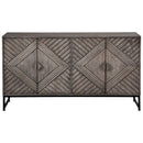 Treybrook - Distressed Gray - 4 Door Accent Cabinet-Washburn's Home Furnishings