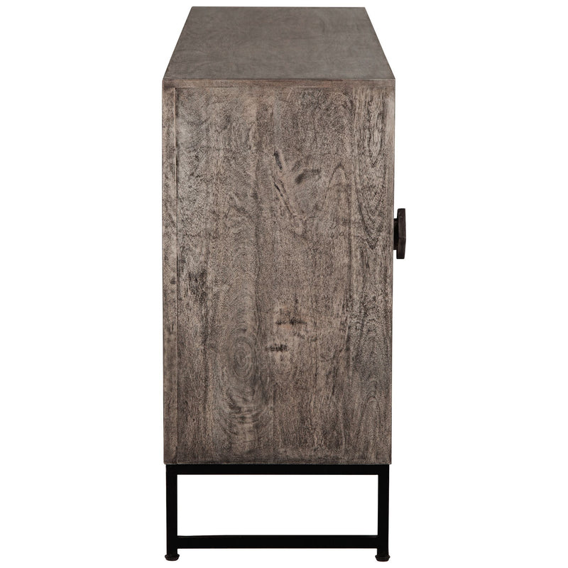 Treybrook - Distressed Gray - 4 Door Accent Cabinet-Washburn's Home Furnishings