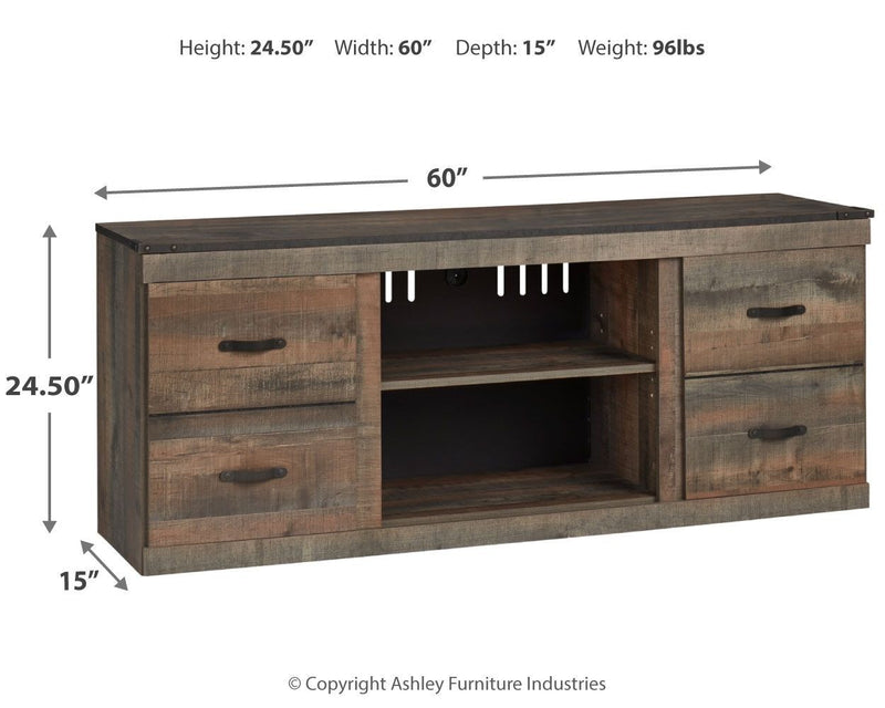 Trinell - Brown Dark - Tv Stand W/fireplace Option - 60" X 14.8" X 24.33"-Washburn's Home Furnishings