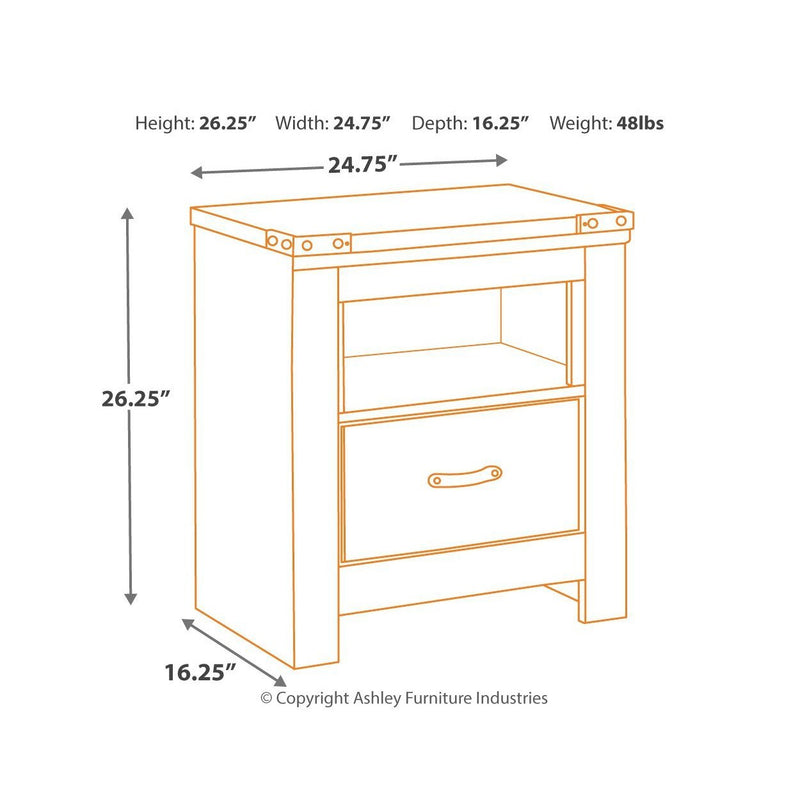 Trinell - Brown - One Drawer Night Stand-Washburn's Home Furnishings