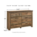 Trinell - Brown - Six Drawer Dresser-Washburn's Home Furnishings