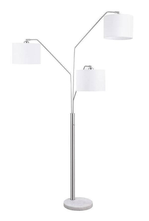 Trio Drum Shade Floor Lamp - White-Washburn's Home Furnishings