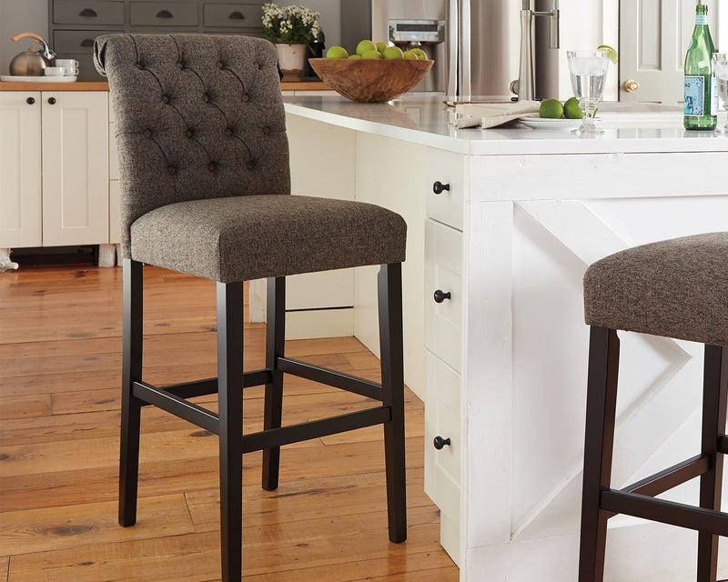 Tripton - Graphite - Bar Height Bar Stool (set Of 2)-Washburn's Home Furnishings