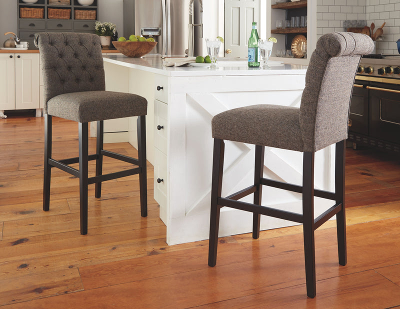 Tripton - Graphite - Bar Height Bar Stool (set Of 2)-Washburn's Home Furnishings