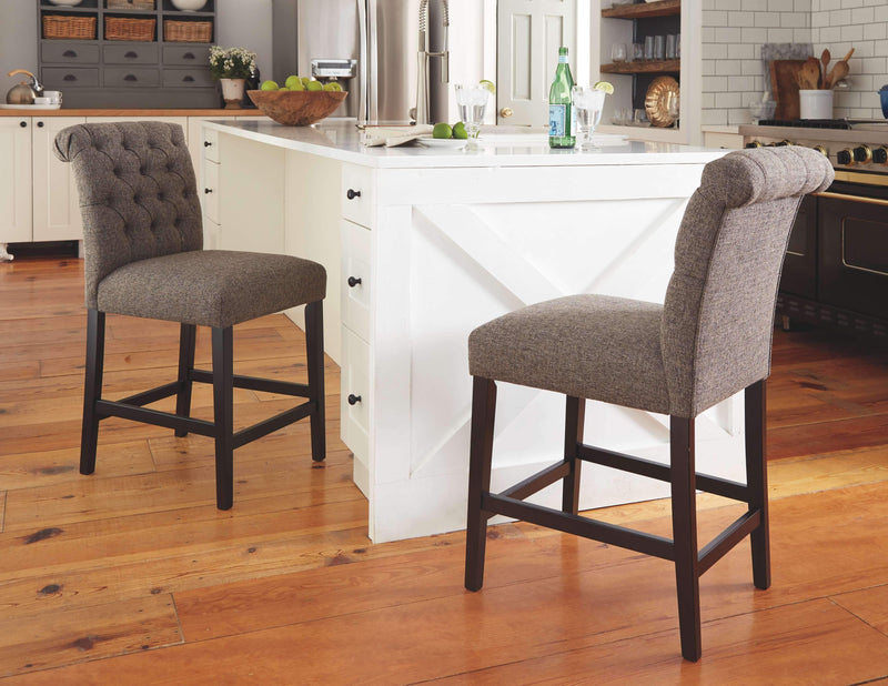 Tripton - Graphite - Counter Height Bar Stool (set Of 2)-Washburn's Home Furnishings