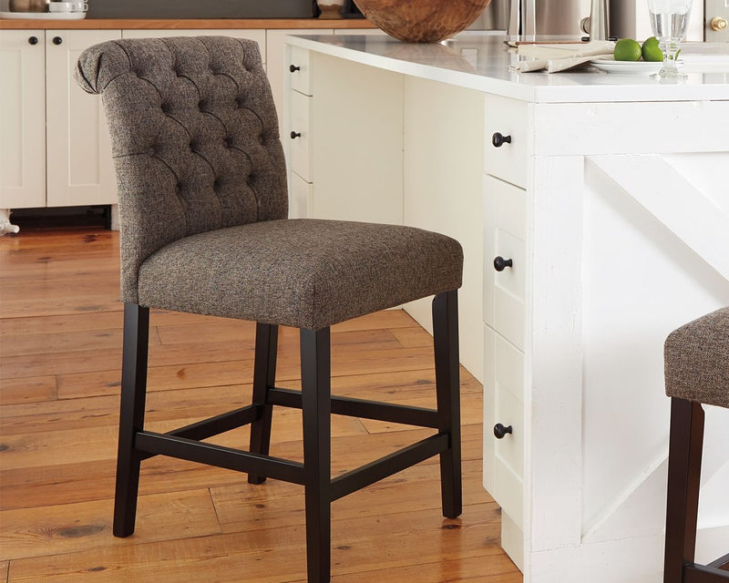 Tripton - Graphite - Upholstered Barstool (2/cn)-Washburn's Home Furnishings