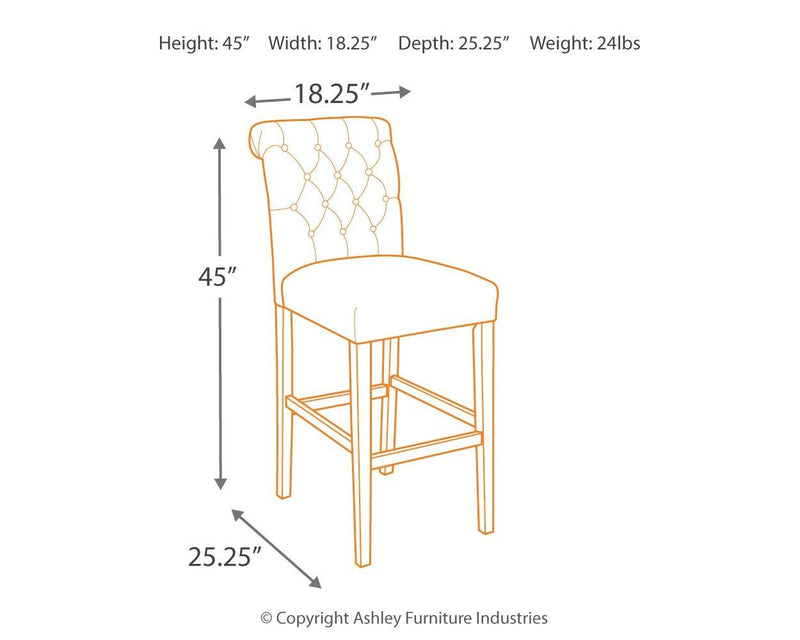 Tripton - Linen - Bar Height Bar Stool (set Of 2)-Washburn's Home Furnishings