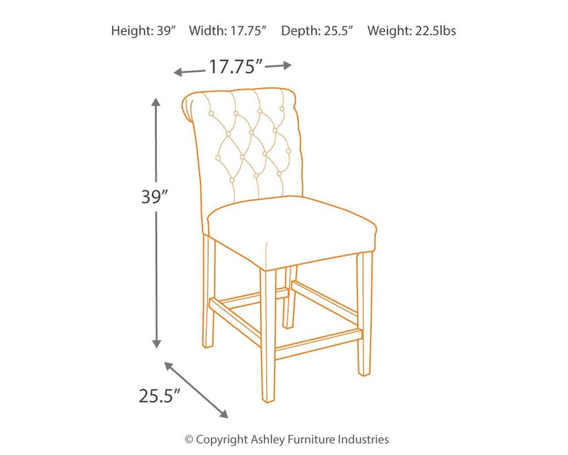 Tripton - Linen - Upholstered Barstool (2/cn)-Washburn's Home Furnishings