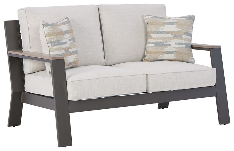 Tropicava - Taupe/white - Loveseat W/cushion-Washburn's Home Furnishings