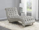 Tufted Cushion Chaise - Silver-Washburn's Home Furnishings