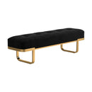 Tufted Upholstered Bench - Black And Brass-Washburn's Home Furnishings