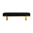 Tufted Upholstered Bench - Black And Brass-Washburn's Home Furnishings