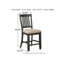 Tyler Creek - Black/Grayish Brown - Upholstered Barstool-Washburn's Home Furnishings