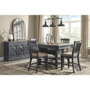 Tyler Creek - Black/Grayish Brown - Upholstered Barstool-Washburn's Home Furnishings