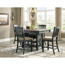 Tyler Creek - Black/Grayish Brown - Upholstered Barstool-Washburn's Home Furnishings