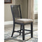 Tyler Creek - Black/Grayish Brown - Upholstered Barstool-Washburn's Home Furnishings