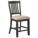 Tyler Creek - Black/Grayish Brown - Upholstered Barstool-Washburn's Home Furnishings