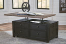 Tyler - Grayish Brown/black - Lift Top Cocktail Table-Washburn's Home Furnishings