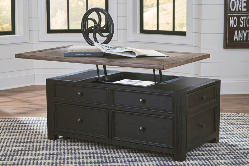 Tyler - Grayish Brown/black - Lift Top Cocktail Table-Washburn's Home Furnishings