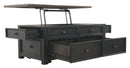 Tyler - Grayish Brown/black - Lift Top Cocktail Table-Washburn's Home Furnishings