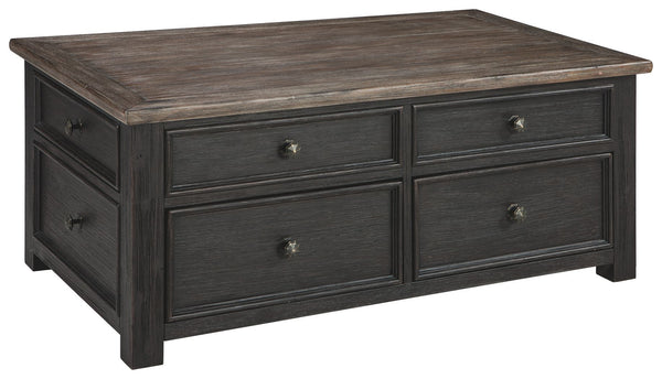 Tyler - Grayish Brown/black - Lift Top Cocktail Table-Washburn's Home Furnishings