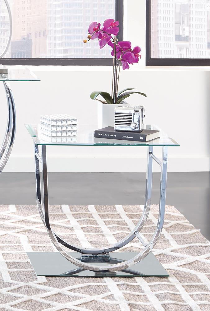 U-shaped End Table - Pearl Silver-Washburn's Home Furnishings