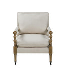 Upholstered Accent Chair With Casters - Beige-Washburn's Home Furnishings